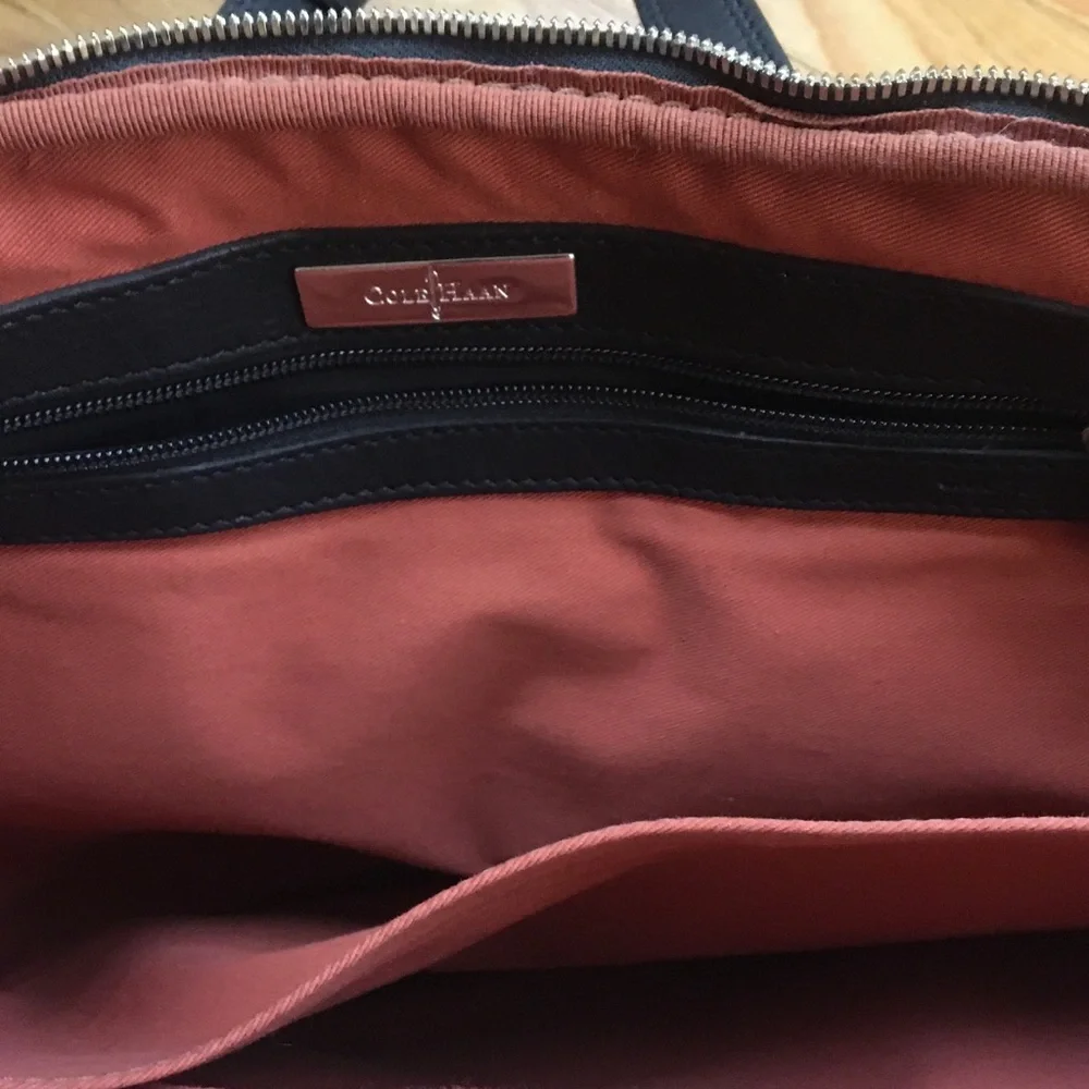 Cole Haan Black Leather Briefcase Shoulder Bag